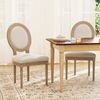 FiveWillowise Esszimmerstuhl Retro-Polsterstühle 2er-Set, Küchenstühle mit ovaler Rückenlehne (2 St), Leinenoptik und Massivholz, für Esszimmer, Wohnzimmer Bild 4