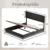 LVHOM Polsterbett mit USB-Anschluss und LED-Beleuchtung, Nadelstreifen Bettgestell, Polsterbett/Doppelbett/Stauraumbett/Boxbett, Weicher, hautfreundlicher Samtstoff, Integriertes Hydrauliksystem, 180 x 200 cm Bild 2