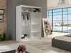 Kleiderschrank Miami II, mit RGB LED Beleuchtung, Farbe: Weiß / Spiegel Bild 2