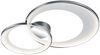 Große LED Deckenleuchte GRANADA 2 Ringe Silber Chrom, dimmbar, Breite 85cm Bild 2