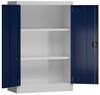 Aktenschrank Metallschrank mit 2 Türen, 1200 x 800 x 380 mm, lichtgrau/enzianblau Bild 3