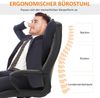 Drehstuhl 64x74x112-120 cm, ergonomischer Bürostuhl mit 6‑Punkte‑Massage, Braun, Bonded Leather Bild 4