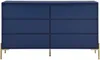 Vente-unique - KORASA Kommode Holz, Platte Blau - B 40 cm x H 82,5 cm x L 140 cm Bild 4