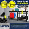 MASKO® 2er-Set Lagerregal Schwerlastregal, Kellerregal, verstellbare Ablagen, MDF-Platten Regal aus Metall, Steckregal, Werkstattregal, Keller, Garage 2x 160x80x40cm 4-Böden, 2x Schwarz 700kg Bild 4