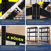 MASKO® 2er-Set Lagerregal Schwerlastregal, Kellerregal, verstellbare Ablagen, MDF-Platten Regal aus Metall, Steckregal, Werkstattregal, Keller, Garage 2x 160x80x40cm 4-Böden, 2x Schwarz 700kg Bild 3