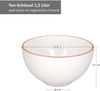 3er Set Salatschüssel Wolle Ø 17,5cm + 20,5cm + 24cm weiß Größe S M L rustikal Ton stabil lasiert Bild 5