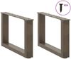 vidaXL Couchtischbeine U-Form 2 Stk. Naturstahl 50x(30-31) cm Stahl 4013139 Bild 3