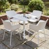 Gartenmöbel-Set ALMA mit 4 Stühlen - 168x168x80cm, Kunststoff, Weiß | Balkonset Gartenset Tisch mit Stühlen Bistroset Outdoor Bild 4