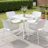 Gartenmöbel-Set ALMA mit 4 Stühlen - 168x168x80cm, Kunststoff, Weiß | Balkonset Gartenset Tisch mit Stühlen Bistroset Outdoor Bild 3