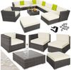tectake Loungeset Rattan Sitzgruppe mit Aluminiumgestell für 9 bis 11 Personen, (Gartenlounge-set Las Vegas, 12-tlg, 12-tlg. in Grau), wetterfest und UV-beständig, Dicke der Polster 10 cm Bild 5