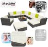 tectake Loungeset Rattan Sitzgruppe mit Aluminiumgestell für 9 bis 11 Personen, (Gartenlounge-set Las Vegas, 12-tlg, 12-tlg. in Grau), wetterfest und UV-beständig, Dicke der Polster 10 cm Bild 2