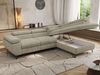 MKS Möbel 'Pablo L-Form' Ecksofa mit Schlaffunktion, verstellbare Kopfstützen, Beige, Struktur, T25 Topper, Rechts Bild 3