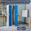 Umkleideschrank Spind KACPER - 2 Abteile, Etikettenhalter Lüftungsschlitze | Umkleidespind Metall Schließfachschrank Garderobenspind, 180x60x50cm Grau-Blau Bild 3