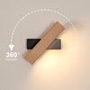 Riserva LED Wandstrahler LED Wandleuchte Holzoptik Schwarz 4W Warmweiß 21 cm Bild 2