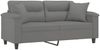 vidaXL 2-Sitzer-Sofa mit Kissen Dunkelgrau 140 cm Mikrofasergewebe 3200973 Bild 3
