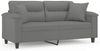 vidaXL 2-Sitzer-Sofa mit Kissen Dunkelgrau 140 cm Mikrofasergewebe 3200973 Bild 2