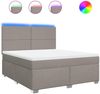 vidaXL Boxspringbett mit Matratze Taupe 180x200 cm Stoff 3292864 Bild 2