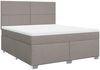 vidaXL Boxspringbett mit Matratze Taupe 180x200 cm Stoff 3292864 Bild 3