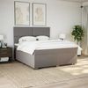 vidaXL Boxspringbett mit Matratze Taupe 180x200 cm Stoff 3292864 Bild 4