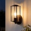 Nettlife Außen-Wandleuchte Schwarz für Innen & Außen Garten E27 Fassung max. 40W, ohne Leuchtmittel, für Terrasse Balkon Hauswand Garten Bild 2