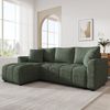 Merax 3-Sitzer Sofa, wandelbares L-förmiges Ecksofa, Chenille Stoff, mit 2 Zierkissen, geeignet für Wohnzimmer und Wohnung, Grün Bild 3