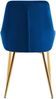 2er Set Esszimmerstuhl PUNAR - Samt Dunkelblau 50x53x86 cm Gold | Essstühle Esszimmerstühle Küchenstühle Wohnzimmerstühle Bild 3