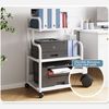 TUWENA Druckertisch Druckertisch, 3-stöckiger Metall Druckerständer 52 x 34 cm mit Rollen, Mobiler Druckwagen für Große Drucker für Arbeitszimmer Heimbüro Office Bild 3