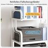 TUWENA Druckertisch Druckertisch, 3-stöckiger Metall Druckerständer 52 x 34 cm mit Rollen, Mobiler Druckwagen für Große Drucker für Arbeitszimmer Heimbüro Office Bild 4