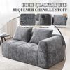 L-Form Sofa, 3-Sitzer, Chenille, Chaiselongue, 3 Kissen, Grau Bild 5