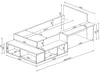 Vente-unique - RIGALI Bett Holz, Platte GrauBeige - B 128,8 cm x H 100,5 cm x L 204,4 cm233,2 cm Bild 4