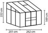 Vitavia Anlehn-Gewächshaus "Osiris 5200", aluminium eloxiert, 5,2 m²,4 mm HKP Bild 2