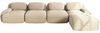 Ecksofa modular, beige Cordstoff (Cordsamt), 32D-Sitzkern, montagefrei, frei konfigurierbar,H 75 x T 388 x B 178 cm Bild 4