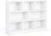 Bücherregal mit 8 Fächern 3-stufiges Standregal für Wohnzimmer 122 x 32 x 93 cm Weiß Bild 2