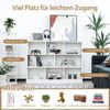 Bücherregal mit 8 Fächern 3-stufiges Standregal für Wohnzimmer 122 x 32 x 93 cm Weiß Bild 3