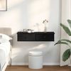 vidaXL Wandregal mit Schubladen Schwarz 80x31x17 cm Holzwerkstoff 859951 Bild 3