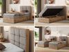 Boxspringbett ALBERO 1 90x200 mit Stauraum, 7-Zonen Multipocket Matratze H4, Bettkasten mit Federautomat, Öffnungsseite wählbar, Hotelbett - Beige Strukture - Topper T25 - Rechts Bild 2