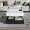 Couchtisch mit 360° Drehplatte & 3 Schubladen in Weiß/Schwarz - 70x70x40 cm Bild 2