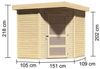 Karibu Holz Gartenhaus "Schwandorf 3", naturbelassen, 2,1x2,2 m (B x T),ohne Anbaudach Bild 2
