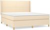 vidaXL Boxspringbett mit Matratze Creme 180x200 cm Stoff 3131854 Bild 2