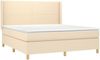 vidaXL Boxspringbett mit Matratze Creme 180x200 cm Stoff 3131854 Bild 3
