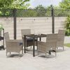 vidaXL Tisch- und Stuhlset mit Kissen 5 pcs Grau PE-Rattan 3379829 Bild 4