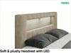 MEBLINI King Boxspringbett GOLDIE 160x200 cm mit Bettkasten und LED – H4/Beige Samt Polsterbett - Gepolstert Doppelbett mit Matratze und Topper - Polsterbett mit Stauraum - Bett mit Kopfteil – Stauraumbett Bild 3