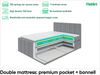 MEBLINI King Boxspringbett GOLDIE 160x200 cm mit Bettkasten und LED – H4/Beige Samt Polsterbett - Gepolstert Doppelbett mit Matratze und Topper - Polsterbett mit Stauraum - Bett mit Kopfteil – Stauraumbett Bild 4