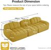Modulares 3-Sitzer Sofa mit granulierter Fleece-Oberfläche, frameloses Design, 228x104x79 cm, Gelb Bild 4