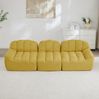 Modulares 3-Sitzer Sofa mit granulierter Fleece-Oberfläche, frameloses Design, 228x104x79 cm, Gelb Bild 3
