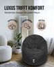 PATCH HOME 2 in 1 Sitzsack Sessel – Ø145 cm – Schwarz, bequemer Sitzsack aus Luxus-Polyester-Gewebe, bereits befüllt Bild 5