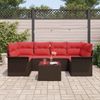 vidaXL Gartensofa-set mit Kissen 7 pcs Braun Poly-Rattan 3345264 Bild 3