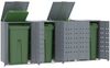Mülltonnenbox GORILO für 4 Tonnen Grau 276x79x117 cm Stahl | Mülltonnenverkleidung 4er Mülltonnenhaus Bild 3