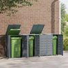 Mülltonnenbox GORILO für 4 Tonnen Grau 276x79x117 cm Stahl | Mülltonnenverkleidung 4er Mülltonnenhaus Bild 4