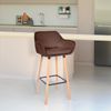 Barhocker MIRID - Samt Coffee 55x46x99 cm | Barstuhl Mit Lehne Tresenhocker Tresenstuhl Kneipenhocker Kneipenstuhl Bild 2
